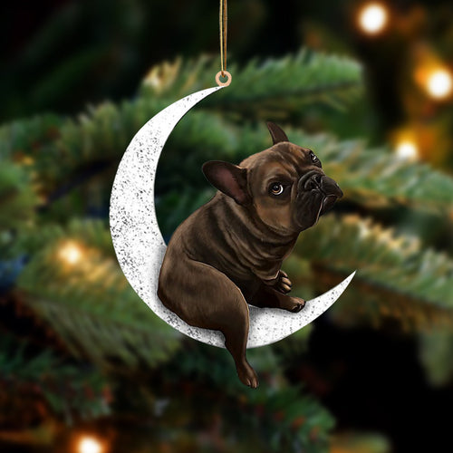 French Bulldog Sit On The Moon Two Sided Ornament Dog Hanging Christmas Ornament