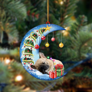 Ornament- French Bulldog-Sleep On The Moon Christmas Two Sided Ornament, Christmas Ornament, Car Ornament