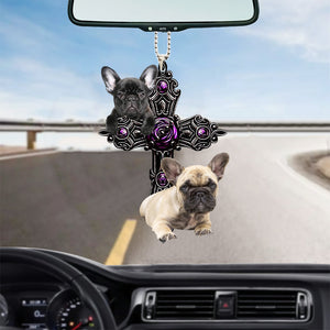 Cool French Bulldog Pray For God Car Hanging Ornament Dog Pray For God Ornament Godmerch