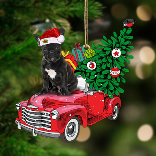 Godmerch- Ornament- French Bulldog 1-Pine Truck Hanging Ornament, Happy Christmas Ornament, Car Ornament
