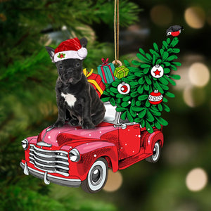 Godmerch- Ornament- French Bulldog 1-Pine Truck Hanging Ornament, Happy Christmas Ornament, Car Ornament