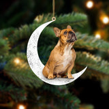 French Bulldog Sit On The Moon Acrylic Ornament Dog Hanging Christmas Ornament