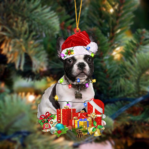 Ornament- French Bulldog 2-Dog Be Christmas Tree Hanging Ornament, Happy Christmas Ornament, Car Ornament