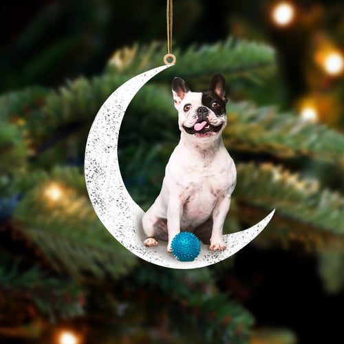 French Bulldog 3 Sit On The Moon Two Sided Ornament Dog Hanging Christmas Ornament