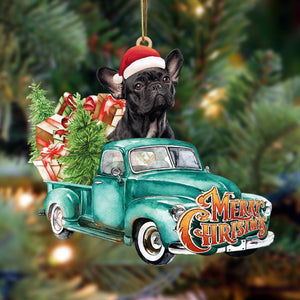 French Bulldog4-Green Truck Hanging Ornament