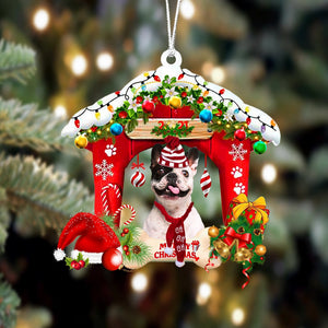 Ornament- French Bulldog 6-Christmas House Two Sided Ornament, Happy Christmas Ornament, Car Ornament