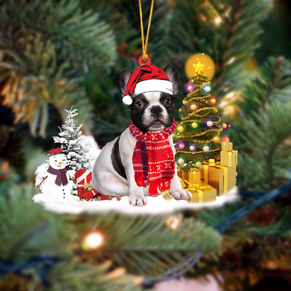 French Bulldog Christmas Ornament Christmas Tree Hanging Acrylic Ornament Gift