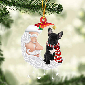 French Bulldog With Santa Christmas Ornament Dog Christmas Ornament