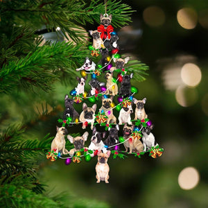 French Bulldog-Christmas Tree Lights-Two Sided Ornament