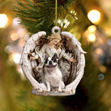 French Bulldog(6)-Angel Hug Winter Love Two Sided Ornament