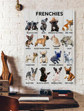 Frenchies Bulldog Canvas And Poster, Wall Decor Visual Art