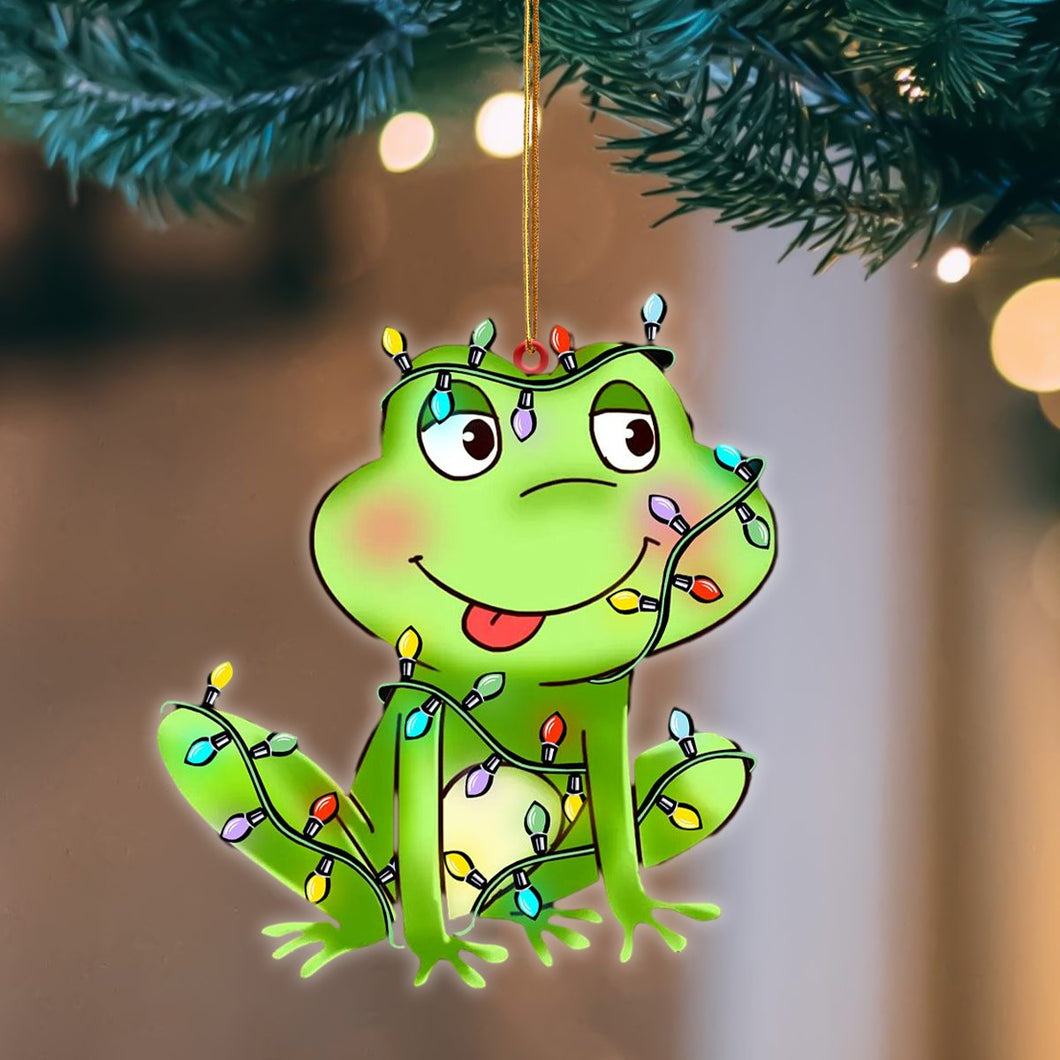 Frog Christmas Light Hanging Ornament, Animal Christmas Ornaments