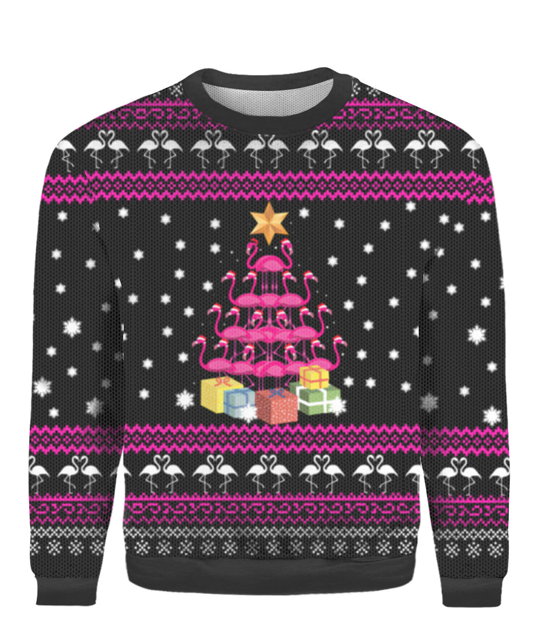 Funny Flamingo Tree Ugly Christmas Sweater 