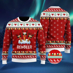 Funny Reindeer Reinbeer Christmas Ugly Christmas Sweater 