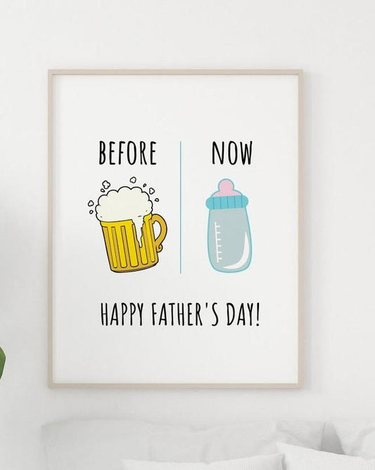 Funny New Dad Fathers Day Gift From Baby Gift Canvas And Poster, Wall Decor Visual Art, Gift Father's Day