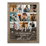 Photo Collage Gift For Couple, Personalized Wedding Anniversary Gift, 1st Anniversary Canvas