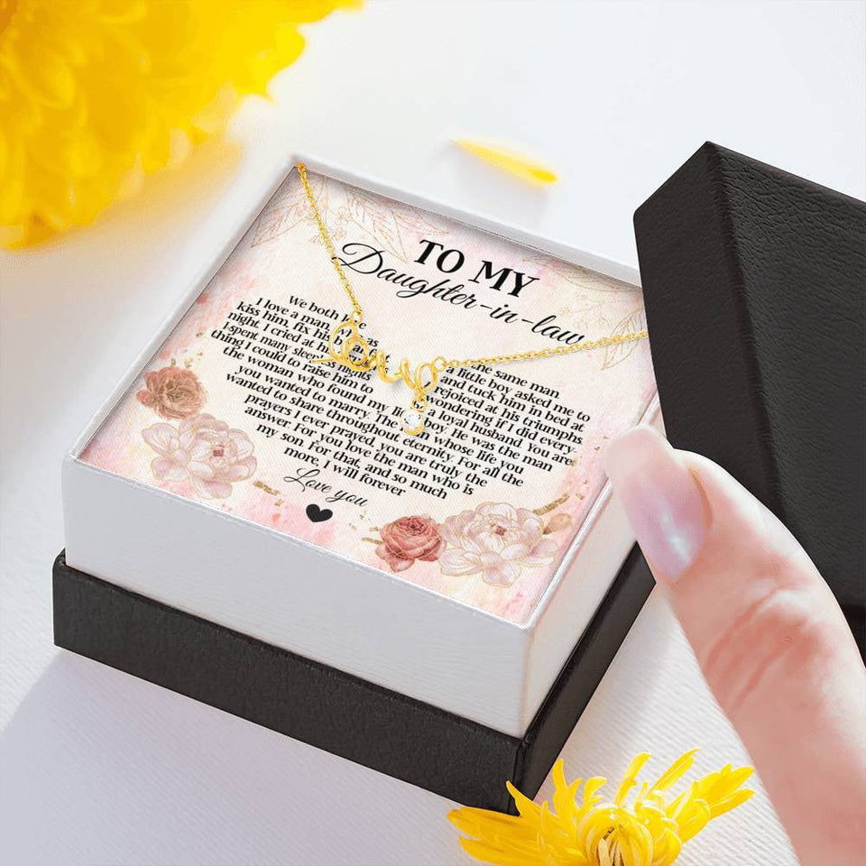 For Daughter In Law I Will Forever Love You Scripted Love Necklace
