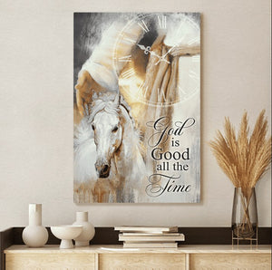 God is good all the time Jesus and Horse - Matte Canvas