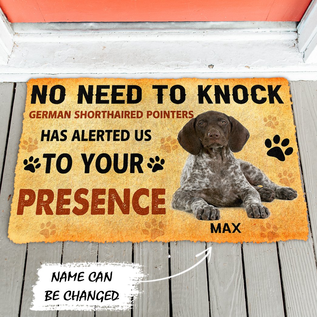3D No Need To Knock German Shorthaired Pointers Dog Custom Name Doormat