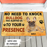 3D No Need To Knock Bulldog Custom Name Doormat