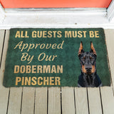 3D Must Be Approved By Our Doberman Pinscher Custom Doormat