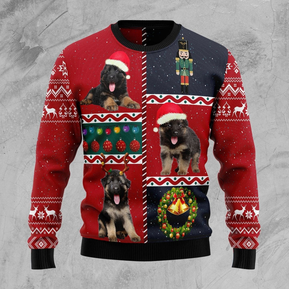 German Stepherd Vintage Ugly Christmas Sweater 