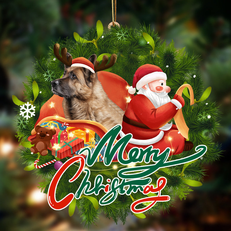 Godmerch- Ornament- German Shepherd-Santa & dog Hanging Ornament, Happy Christmas Ornament, Car Ornament