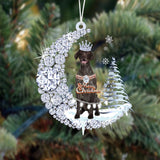 German Shorthaired Pointer Diamond Moon Merry Christmas Ornament Dog Ornament