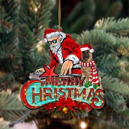 German Shepherd (5)-Christmas Rock Two Sided Ornament