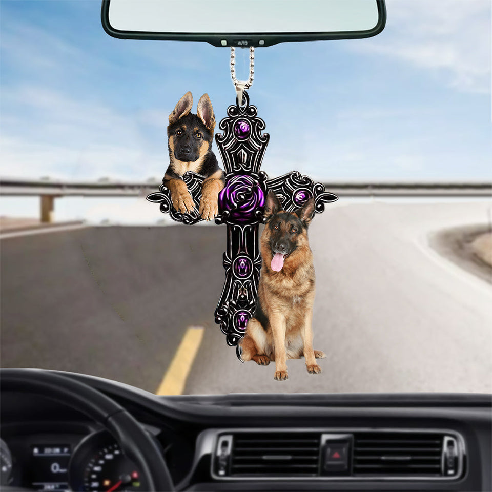 German Shepherd Pray For God Car Hanging Ornament Dog Pray For God Ornament Godmerch