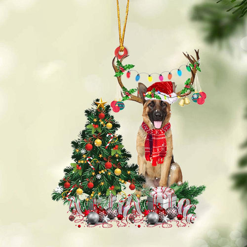 Ornament- German Shepherd 2-Christmas Tree Gift Hanging Ornament, Happy Christmas Ornament, Car Ornament