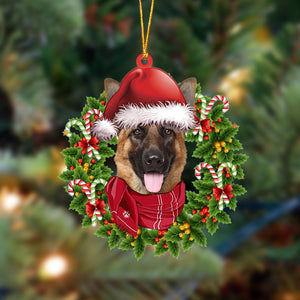 Godmerch- Ornament- German Shepherd 2-Xmas Bandana Hanging Ornament, Happy Christmas Ornament, Car Ornament