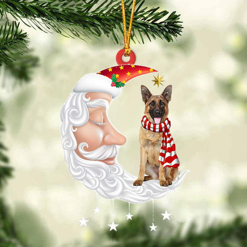 German Shepherd With Santa Christmas Ornament Dog Christmas Ornament