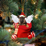 German Shepherd 2 Angel Gift From Santa Christmas Ornament, Dog Flat Acrylic Ornament