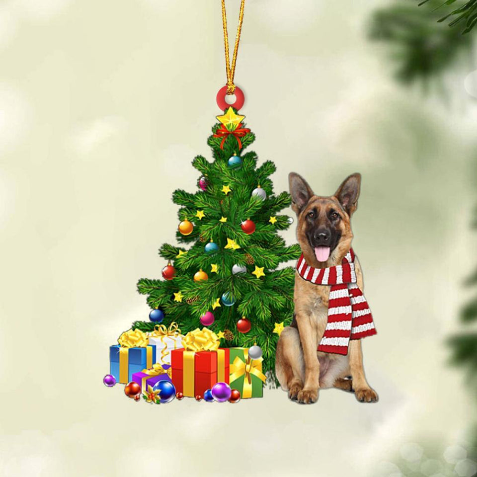 German Shepherd 2-Christmas Star Hanging Ornament