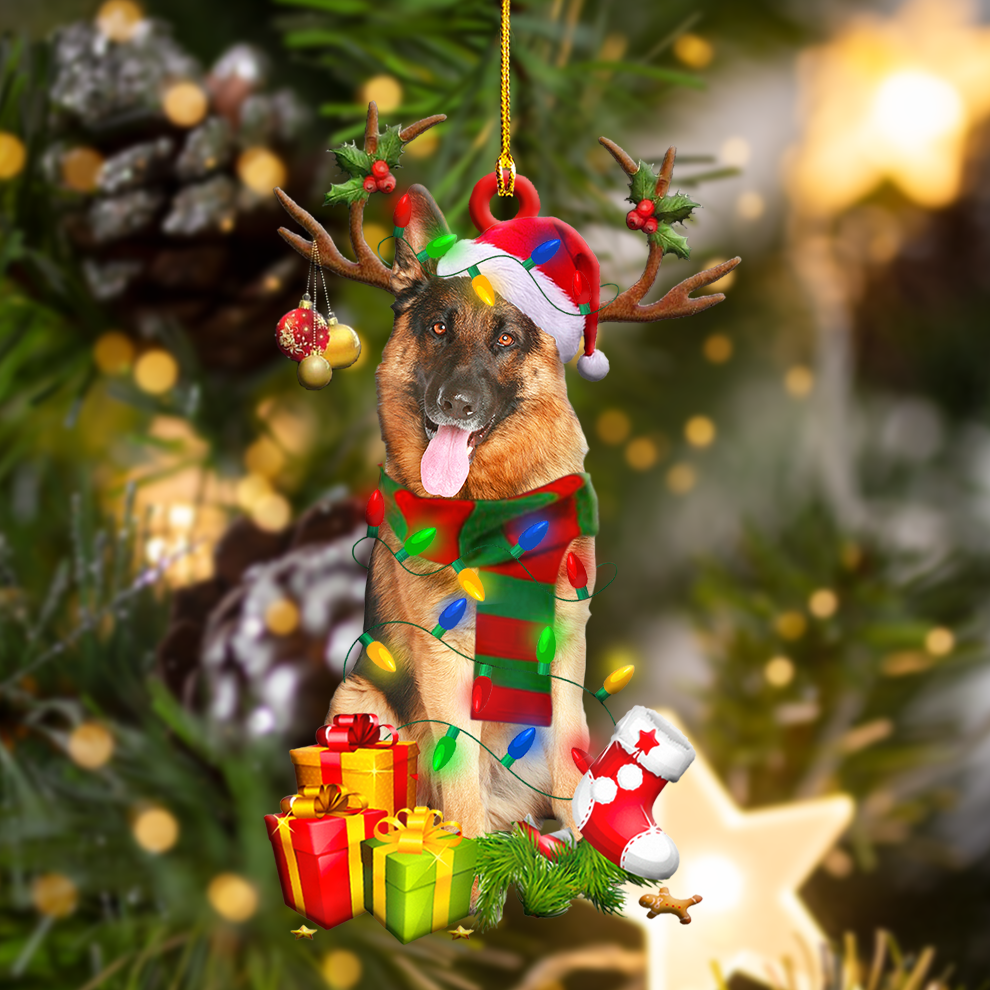 German Shepherd Christmas Shape Ornament