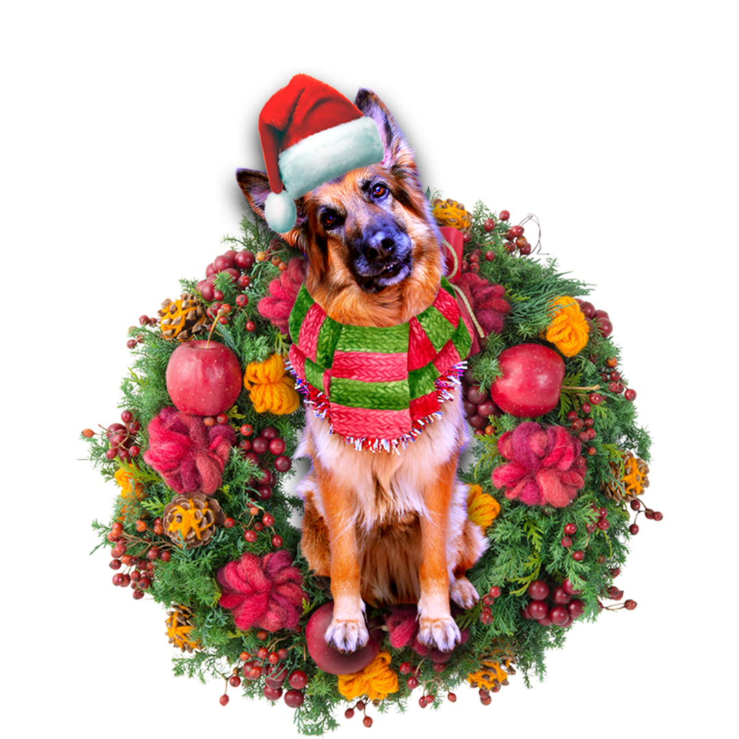 Godmerch- Ornament- German Shepherd Christmas Ornament, Happy Christmas Ornament, Car Ornament