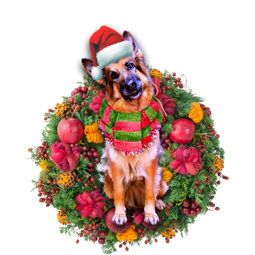 Godmerch- Ornament- German Shepherd Christmas Ornament, Happy Christmas Ornament, Car Ornament