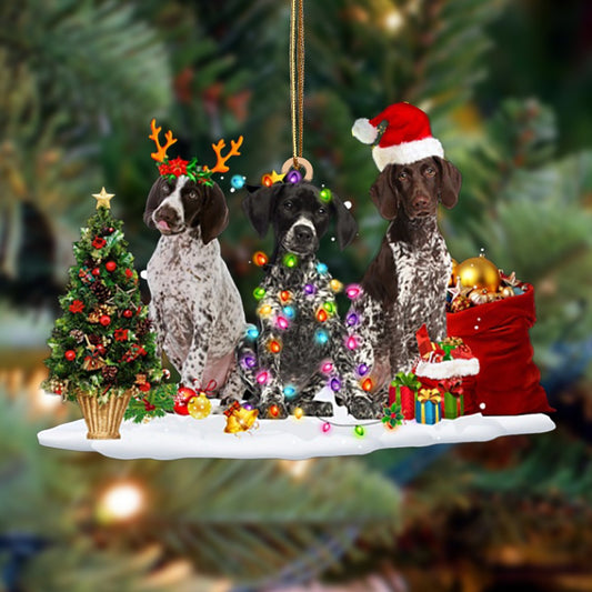 Godmerch- Ornament- German Shorthaired Pointer-Christmas Dog Friends Hanging Ornament, Christmas Ornament, Car Ornament