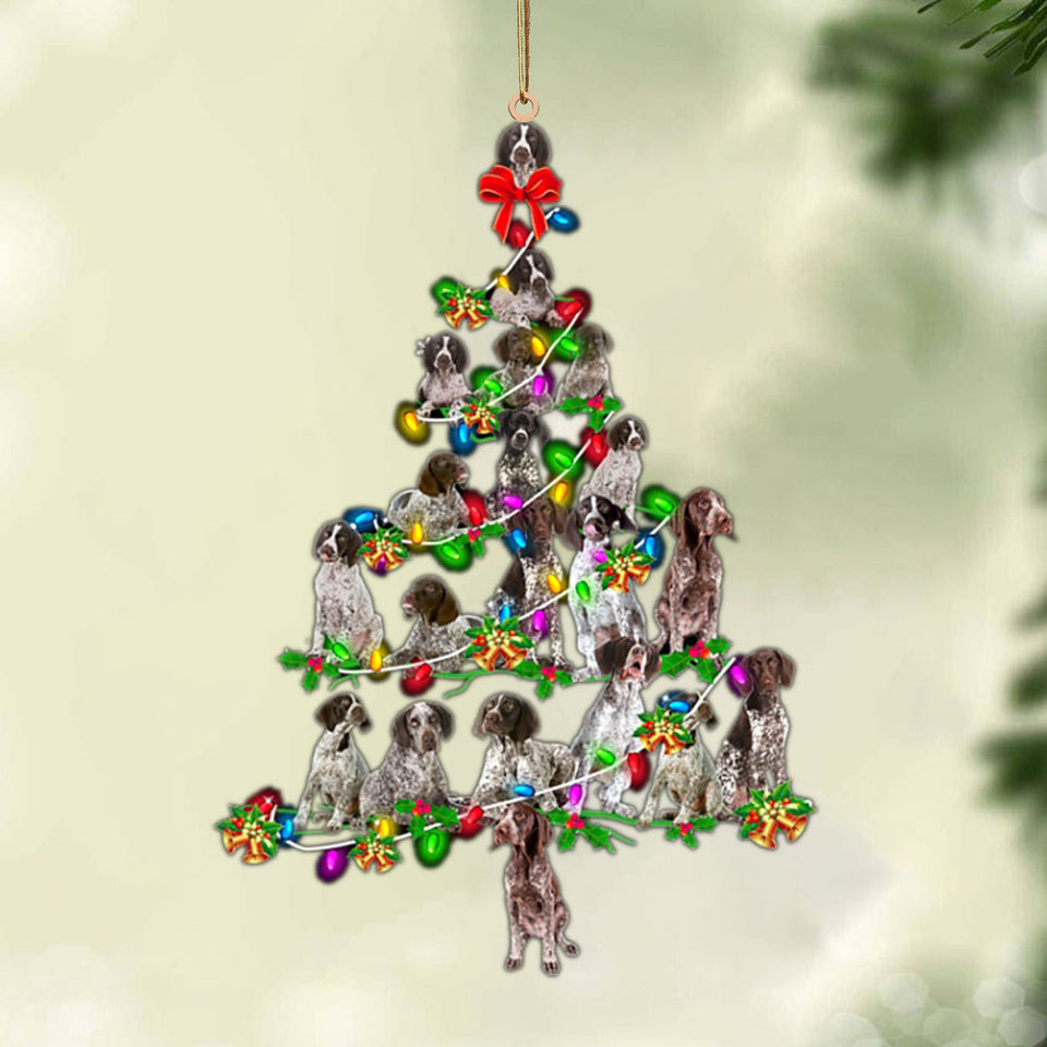German Short haired Pointer-Christmas Tree Lights-Two Sided Ornament, Christmas Ornament, Car Ornament