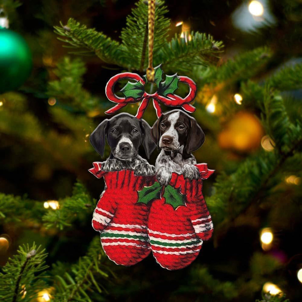 German Shorthaired Pointer Inside Your Gloves Christmas Holiday-Two Sided Ornament, Christmas Ornament