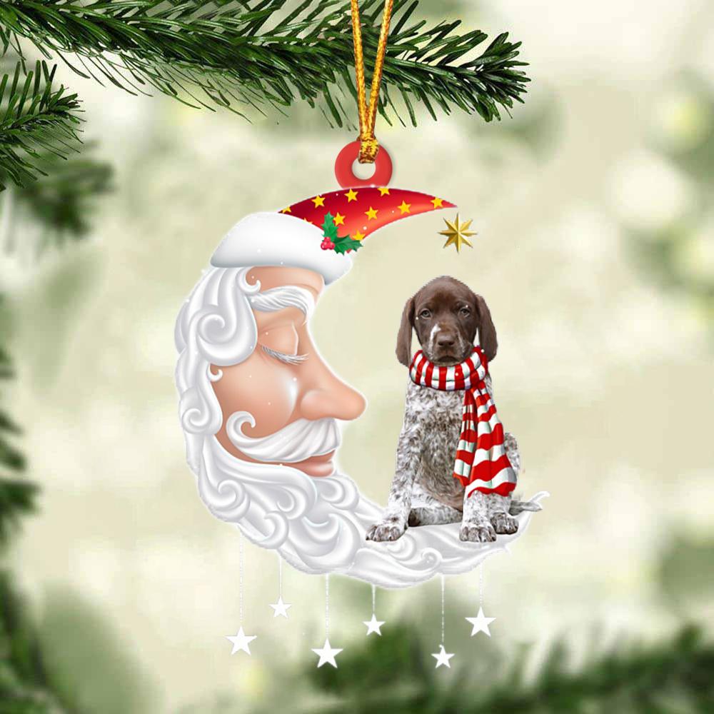 German Shorthaired Pointer With Santa Christmas Ornament Dog Christmas Ornament