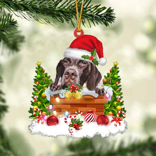 German Shorthaired Pointer In The Chimney Hanging Ornament Dog Christmas Ornament