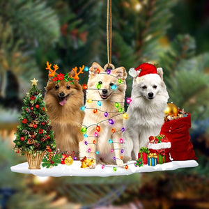 Ornament- German Spitz-Christmas Dog Friends Hanging Ornament, Happy Christmas Ornament, Car Ornament