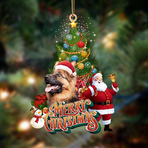 German Shepherd 2-Christmas Tree&Dog Hanging Ornament