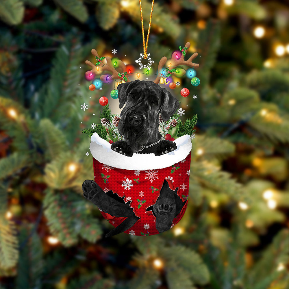 Giant Schnauzer In Snow Pocket Christmas Ornament Godmerch