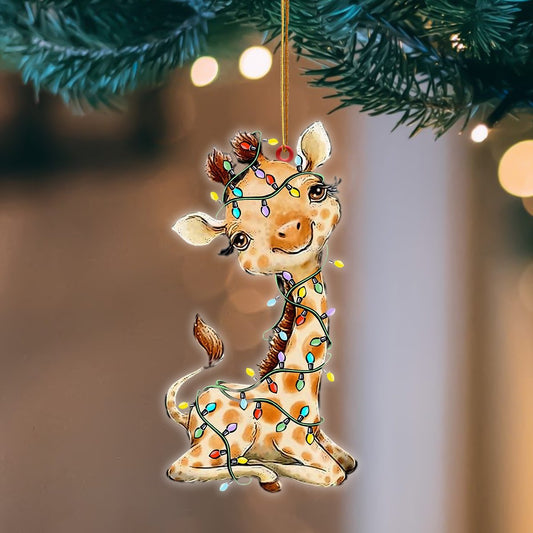 Giraffe Christmas Light Hanging Ornament, Animal Christmas Ornaments