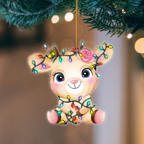 Goat Christmas Light Hanging Ornament, Animal Christmas Ornaments