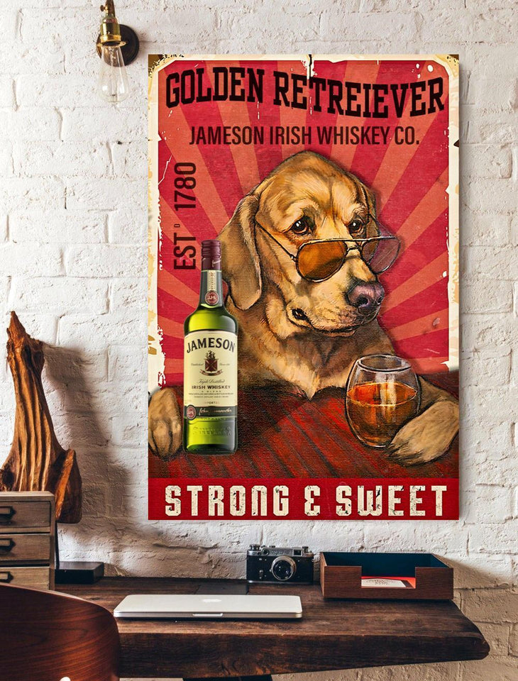 Golden Retreiever Strong And Sweet Canvas And Poster, Wall Decor Visual Art