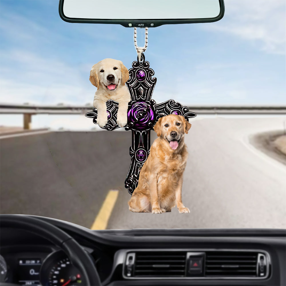Golden Retriever Pray For God Car Hanging Ornament Dog Pray For God Ornament Godmerch